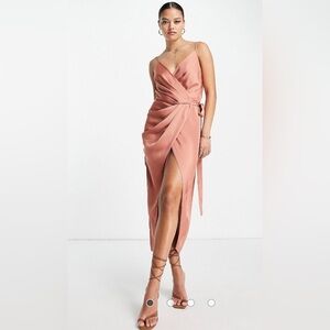 ASOS satin wrap dress